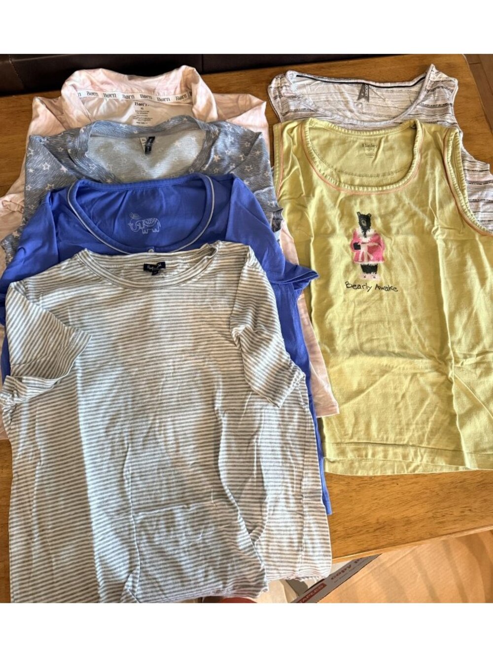 Lot Of 6 Womens Lounge SleepwearTops - Mixed Brands XL & Patterns SEE PHOTOS